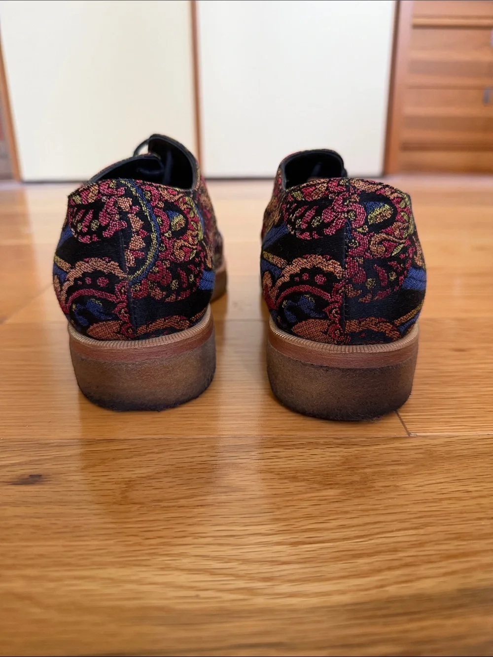 Dries Van Notten jacquard printed oxfords platforms 7.5/37.5 made in Italy